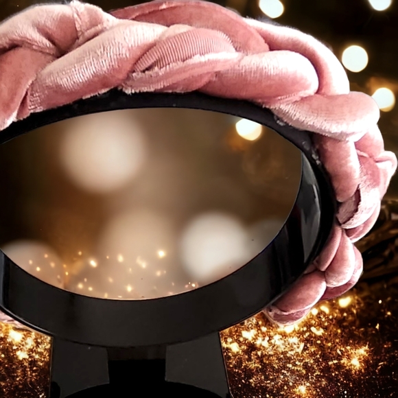 Just-Jen Rose Gold Pink Fashion Braided Black Satin Hair Accessory Headband NWT - Picture 9 of 10